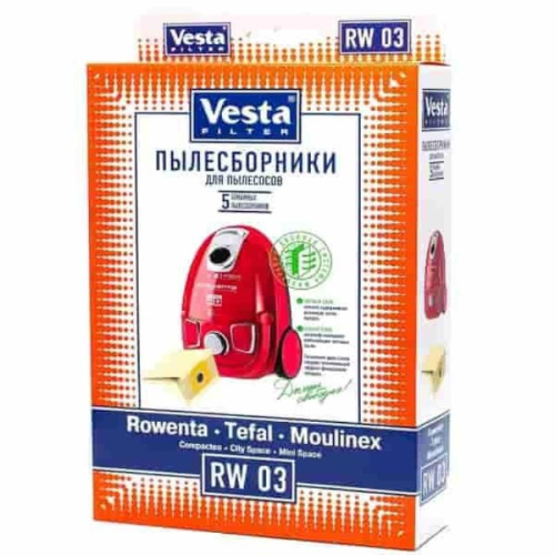 изображение Vesta filter RW03 комплект мешков-пылесборников бумажных (5шт) для пылесоса Rowenta, Tefal, Moulinex магазин Компании Интерком-НН картинка Vesta filter RW03 комплект мешков-пылесборников бумажных (5шт) для пылесоса Rowenta, Tefal, Moulinex от магазина Интерком-НН