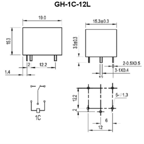 изображение Реле Golden GH-1C-12LF2 управление 12VDC, контакты 10A 250VAC 155ºC магазин Компании Интерком-НН фото 3 картинка Golden GH-1C-12LF2 Реле управление 12VDC, контакты 10A 250VAC 155ºC от магазина Интерком-НН фото 3