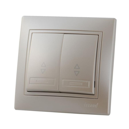картинка Выключатель 2-клавишный прох. LEZARD MIRA жемчужно-белый перламутр 701-3030-106 от магазина Интерком-НН
