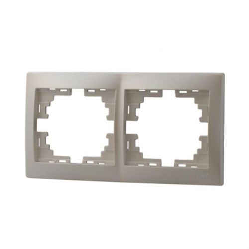 картинка Рамка 2-местная горизонтальная LEZARD MIRA жемчужно-белый перламутр 701-3000-147 от магазина Интерком-НН