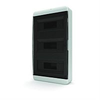 картинка Tekfor BNK 40-54-1 Пластиковый щит на 54 модуля с прозрачной черной дверцой (398х535х102) от магазина Интерком-НН