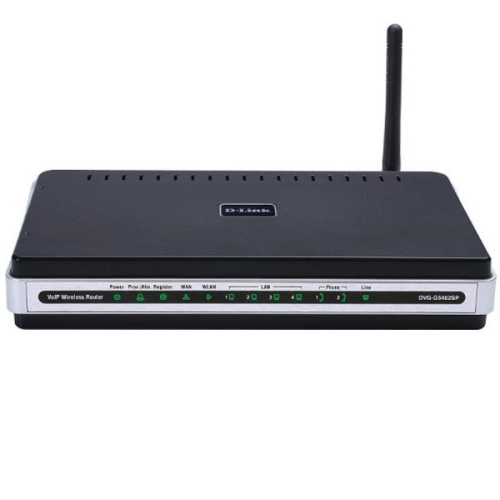 изображение Беспроводной маршрутизатор D-Link DVG-G5402SP с 2 портами FXS, 1 портом PSTN (lifeline), 1 портом WAN 10/100Base-TX, 4 портами LAN 10/100Base-TX магазин Компании Интерком-НН картинка D-Link DVG-G5402SP Беспроводной маршрутизатор с 2 портами FXS, 1 портом PSTN, 1 портом WAN 10/100 от магазина Интерком-НН