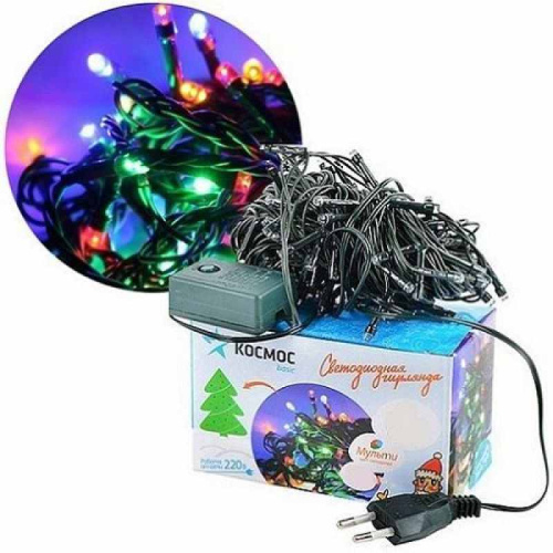 изображение Космос KOC_GIR120LED_RGB светодиодная елочная гирлянда 120LED, 8 режимов мигания, мультиколор, 12.8м магазин Компании Интерком-НН картинка Космос KOC_GIR120LED_RGB светодиодная елочная гирлянда 120LED, 8 режимов мигания, мультиколор, 12.8м от магазина Интерком-НН
