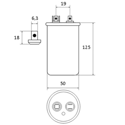 изображение Пусковой конденсатор CBB65A 45мкф, 450В для кондиционера в металлическом корпусе магазин Компании Интерком-НН фото 2 картинка Пусковой конденсатор CBB65A 45мкф, 450В для кондиционера в металлическом корпусе от магазина Интерком-НН фото 2