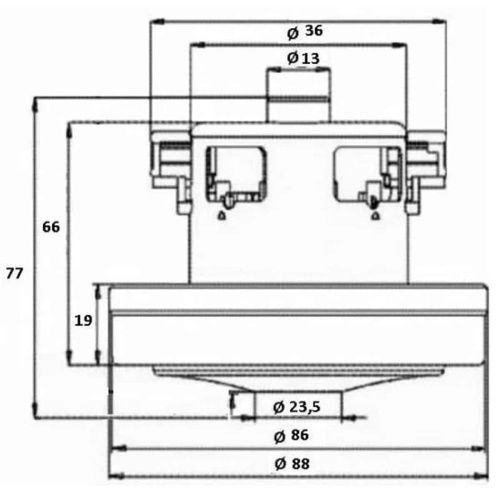 картинка Redmond RV-UR359-DV (HWX-DC, DC1603-01, DC01) двигатель 90W (100W) H=77мм D=86мм для пылесоса  от магазина Интерком-НН фото 6