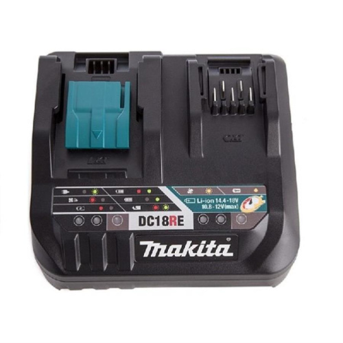 изображение Зарядное устройство быстрое двухпортовое Makita DC18RE (Li-Ion 10,8/12/14,4/18B) магазин Компании Интерком-НН картинка Makita DC18RE (198445-5) Зарядное устройство быстрое двухпортовое (Li-Ion 10,8/12/14,4/18В) от магазина Интерком-НН