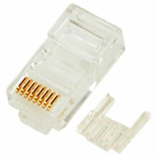 изображение Разъем RJ-45 (8P8C) cat.6 универсальный, со вставкой, для одножильного и многожильного кабеля магазин Компании Интерком-НН картинка Разъем RJ-45 (8P8C) cat.6 универсальный, со вставкой, для одножильного и многожильного кабеля от магазина Интерком-НН