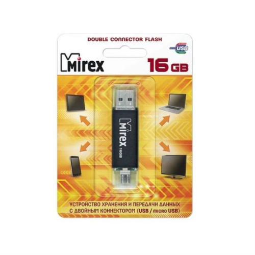 изображение Флешка Mirex SMART BLACK, 16 Гб, USB/microUSB (13600-DCFBLS16) магазин Компании Интерком-НН картинка Флешка Mirex SMART BLACK, 16 Гб USB/microUSB (13600-DCFBLS16) от магазина Интерком-НН