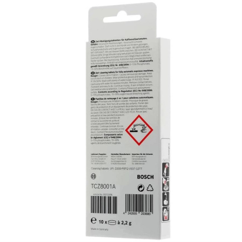 изображение Bosch 00311808 (00312096, TCZ8001A) таблетки для очистки от эфирных масел для кофемашин (10шт) магазин Компании Интерком-НН фото 2 картинка Bosch 00311808 (00312096, TCZ8001A) таблетки для очистки от эфирных масел для кофемашин (10шт) от магазина Интерком-НН фото 2