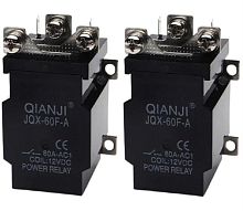 картинка Силовое реле Qianji JQX-60F-A 2 штук (Xinyu JQX-80A, LJQX-68F/1Z) 12В, контакты 250В 80А от магазина Интерком-НН