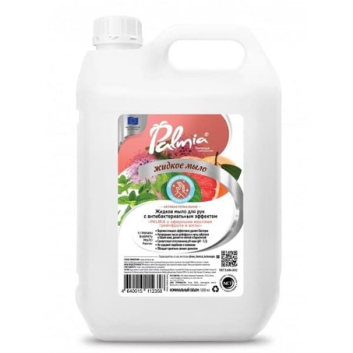 изображение Жидкое мыло для рук с антибактер.эффектом PALMIA с эфирными маслами грейпфрута и мяты 5л магазин Компании Интерком-НН картинка Жидкое мыло для рук с антибактер.эффектом PALMIA с эфирными маслами грейпфрута и мяты 5л от магазина Интерком-НН