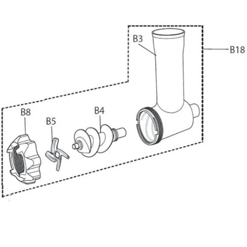 картинка Panasonic AMA32-121 набор (горловина, шнек, нож, гайка) для мясорубки MK-MG1000, MK-MG1300  от магазина Интерком-НН фото 2