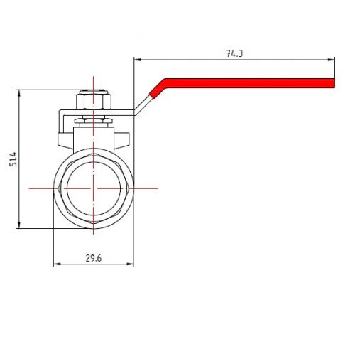 картинка VALTEC  VT.215.N.04 Кран шаровой BASE, 1/2" стальная рукоятка внутренняя-наружная  от магазина Интерком-НН фото 2