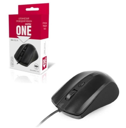 изображение Мышь проводная SmartBuy SBM-352-K ONE (черная) магазин Компании Интерком-НН картинка SmartBuy SBM-352-K ONE Мышь проводная (черная) от магазина Интерком-НН