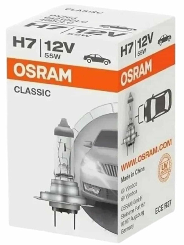 изображение Osram 64210 лампа галогеновая Classic H7 12V 55W PX26d для автомобильных фар магазин Компании Интерком-НН картинка Osram 64210 лампа галогеновая Classic H7 12V 55W PX26d для автомобильных фар от магазина Интерком-НН