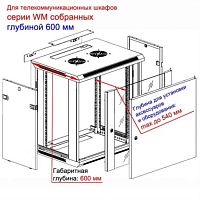 картинка Шкаф настенный 19", 12U, (600х600х635 мм), собранный без двери Netko от магазина Интерком-НН