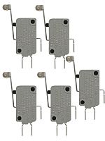 картинка Микропереключатель 5 шт. Dongnan KW3A-16Z5-A200 3-х контактный 16(4)A 250V рычаг с роликом 25мм от магазина Интерком-НН