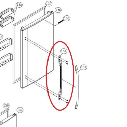 картинка Panasonic CNRBE-10085T Ручка для холодильника NR-C701BR-S4, NR-C701BR-W4, NR-C701G-S4 от магазина Интерком-НН фото 3