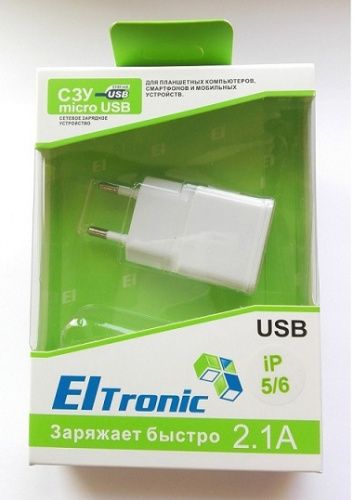 изображение Сетевое ЗУ Eltronic Premium iPhone 5G/S/C/6/6 Plus с USB выходом (2100mAh), белый 5512 магазин Компании Интерком-НН фото 2 картинка Сетевое ЗУ Eltronic Premium iPhone 5G/S/C/6/6 Plus с USB выходом (2100mAh), белый 5512 от магазина Интерком-НН фото 2