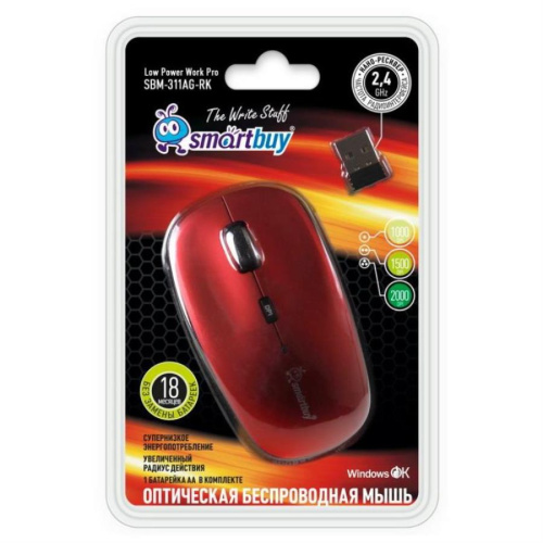картинка (SBM-311AG-RK)/40 Мышь SmartBuy 311 беспроводная (красная/черная) от магазина Интерком-НН фото 2