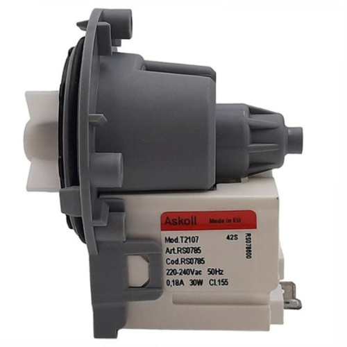 картинка Askoll RS0785 (RS0786) сливной насос (помпа) T2107 30Вт 0,18А для стиральной машины  от магазина Интерком-НН фото 2