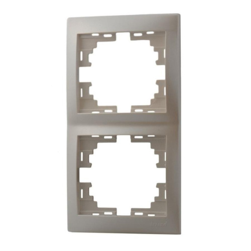 картинка Рамка 2-местная вертикальная LEZARD MIRA жемчужно-белый перламутр 701-3000-152 от магазина Интерком-НН