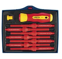 картинка Сибртех 12938 Отвертка диэлектрическая со сменными жалами, 1000В, 9 предметов от магазина Интерком-НН