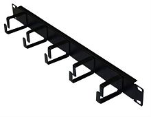 картинка Органайзер кабельный 19", 1U, металлический, 5 металлических колец, черный "SB" от магазина Интерком-НН