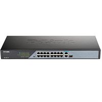 картинка D-Link DSS-100E-18P/A1A Коммутатор 16x100Mb 1G 16PoE 230W неуправляемый от магазина Интерком-НН