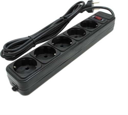 картинка Сетевой фильтр Gembird 5 розеток 3,0 м, черный (SPG3-B-10PPB) от магазина Интерком-НН