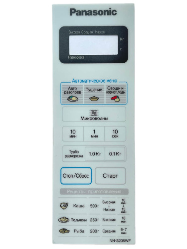 картинка Сенсорная панель NN-S235WF (F630Y6S20SWT) белая, русский язык для микроволновки, СВЧ Panasonic  от магазина Интерком-НН