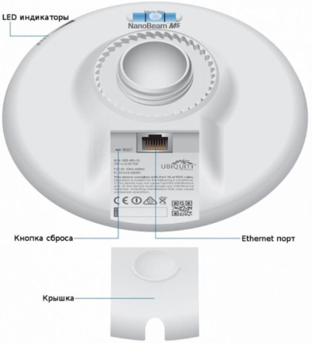 изображение NBE-M5-16 Ubiquiti NanoBeam Wi-Fi точка 5 ГГц 16dBi магазин Компании Интерком-НН фото 2 картинка Ubiquiti NanoBeam M5-16 16dBi Wi-Fi мост/Точка доступа 5 ГГц от магазина Интерком-НН фото 2