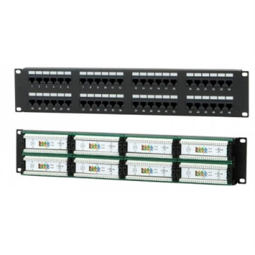 картинка Патч-панель UTP, 19", 48 портов RJ45, cat.5е, 2U, Krone Type, "L" LanCable KN-4010B от магазина Интерком-НН