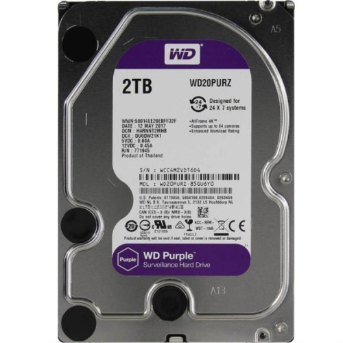 изображение Жесткий диск для видеорегистраторов Western Digital WD20PURZ (purple) 2 Tb 64 Mb SATA-III магазин Компании Интерком-НН картинка Western Digital WD20PURZ (purple) Жесткий диск для видеорегистраторов 2 Tb 64 Mb SATA-III от магазина Интерком-НН