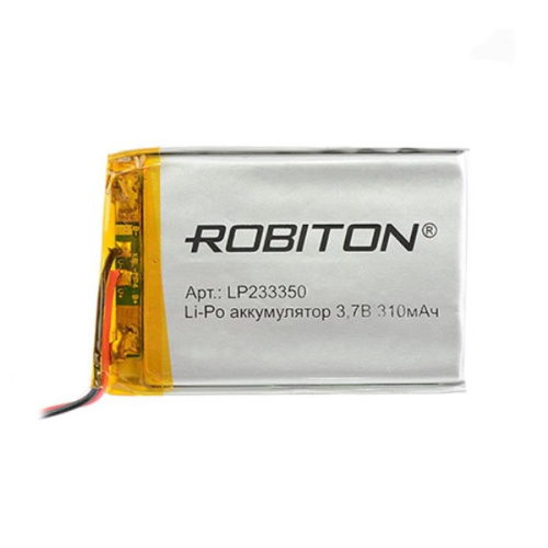 изображение Аккумулятор Li-Po 3.7 В, 310mAh Robiton LP233350 магазин Компании Интерком-НН картинка Robiton LP233350 Аккумулятор Li-Po 3.7 В, 310mAh от магазина Интерком-НН