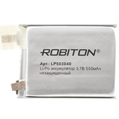 изображение Robiton LP503040UN Аккумулятор Li-Po 3.7 В, 550mAh без защиты магазин Компании Интерком-НН картинка Robiton LP503040UN Аккумулятор Li-Po 3.7 В, 550mAh без защиты от магазина Интерком-НН