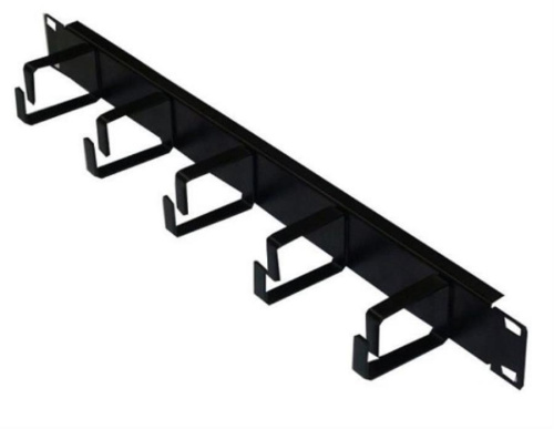 картинка Органайзер кабельный 19", 1U, металлический, 5 металлических колец, черный от магазина Интерком-НН