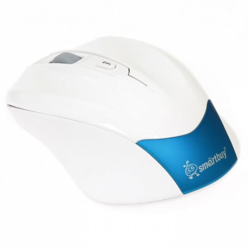 изображение Мышь беспроводная (бело-голубая) SmartBuy SBM-356AG-BW магазин Компании Интерком-НН картинка SmartBuy SBM-356AG-BW Мышь беспроводная (бело-голубая) от магазина Интерком-НН