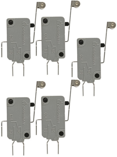 картинка Микропереключатель 5 шт. Dongnan KW3A-16Z5-A200 3-х контактный 16(4)A 250V рычаг с роликом 25мм от магазина Интерком-НН фото 2