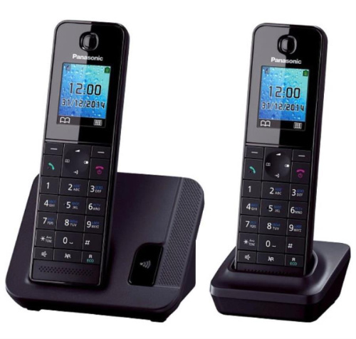 изображение Беспроводной телефон Panasonic KX-TGH212RUB DECT (радиотелефон) нет, цвет: черный магазин Компании Интерком-НН картинка Panasonic KX-TGH212RUB - Беспроводной телефон DECT (радиотелефон) нет, цвет: черный от магазина Интерком-НН