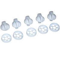 картинка Комплект ручек 01041649 для газовой плиты (стиль 1A/1B) без таймера Дарина GM341, 441, 442 (белые) от магазина Интерком-НН