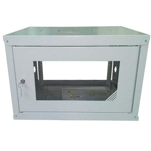 картинка Шкаф настенный 9U серия NOP2 (600х600x490), передняя дверь стекло, разборный, серый Netko от магазина Интерком-НН