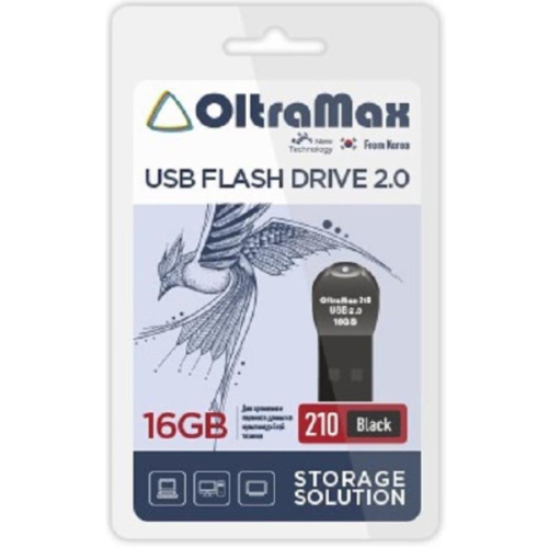 изображение Память USB 16Gb OltraMax 210 черный (OM16GB210-Black) магазин Компании Интерком-НН картинка Память USB 16Gb OltraMax 210 черный (OM16GB210-Black) от магазина Интерком-НН