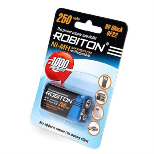 картинка Аккумулятор Robiton 250MH9-1 6F22 9V 250 mAh тип крона  от магазина Интерком-НН