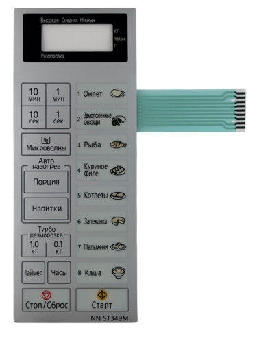 картинка Panasonic F630Y9J60SZP Сенсорная панель для СВЧ (микроволновой печи) NN-ST349M ZPE от магазина Интерком-НН