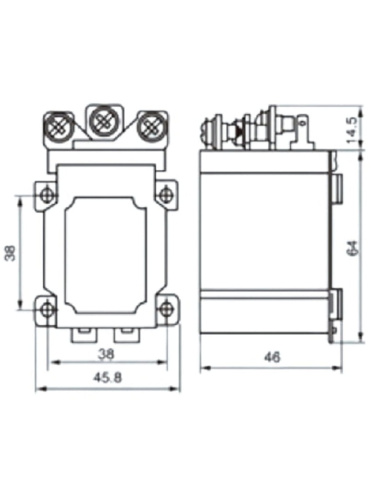 картинка Силовое реле Qianji JQX-60F-A (Xinyu JQX-80A, LJQX-68F/1Z) 12В, контакты 250В 80А от магазина Интерком-НН фото 2
