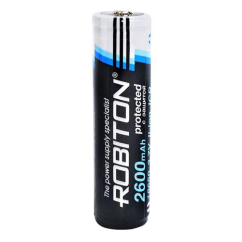 изображение Аккумулятор Li-ion 18650 ICR 3.7 В, 2600mAh, с защитой Robiton 2.6/Li18650 магазин Компании Интерком-НН картинка Robiton 2.6/Li18650 Аккумулятор Li-ion 18650 ICR 3.7 В, 2600mAh, с защитой от магазина Интерком-НН