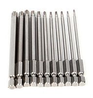 картинка Набор магнитных бит Torx 100мм, 1/4" 11шт T6, T7, T8, T9, T10, T15, T20, T25, T27, T30, T40 от магазина Интерком-НН