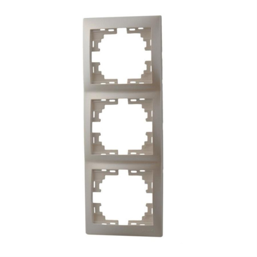 картинка Рамка 3-местная вертикальная LEZARD MIRA жемчужно-белый перламутр 701-3000-153 от магазина Интерком-НН