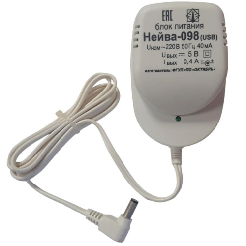 картинка Нейва-098-5 USB блок питания  5В, 400mА с разъемом USB для бытовой радиоаппаратуры от магазина Интерком-НН